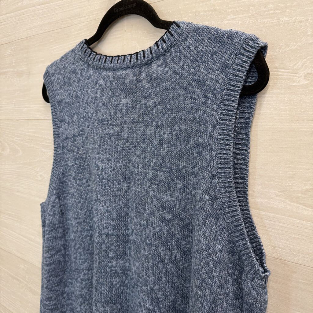Vintage Capacity Blue Knit Birdhouse Sweater Vest 1X