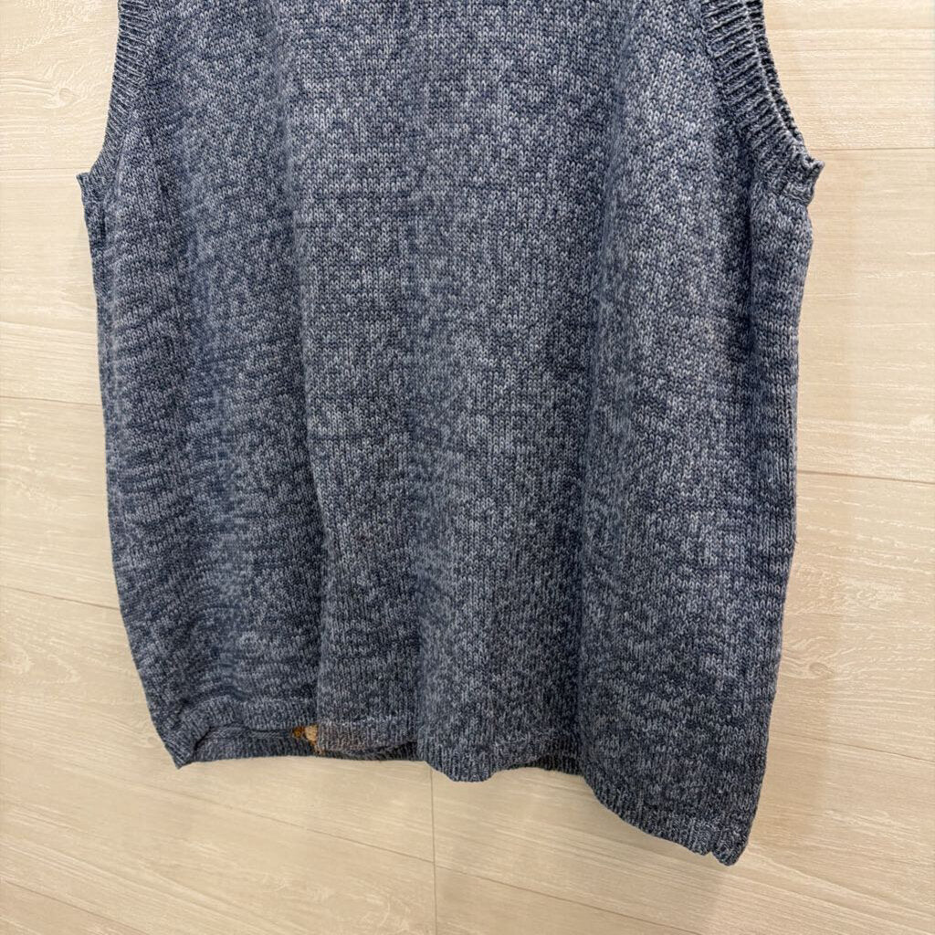 Vintage Capacity Blue Knit Birdhouse Sweater Vest 1X