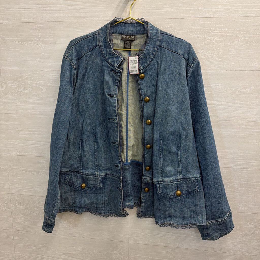 Style and Co Medium Wash Denim Jacket 20W
