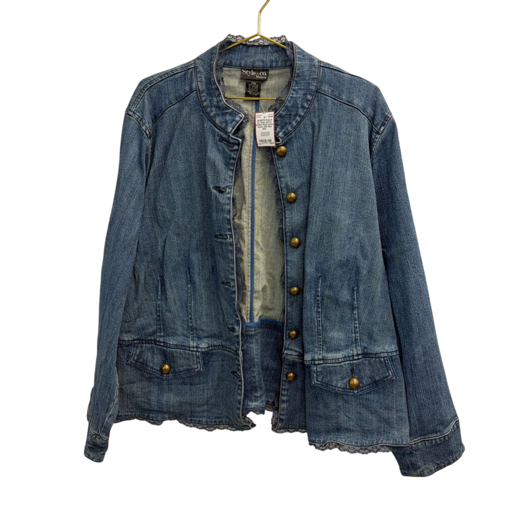 Style and Co Medium Wash Denim Jacket 20W