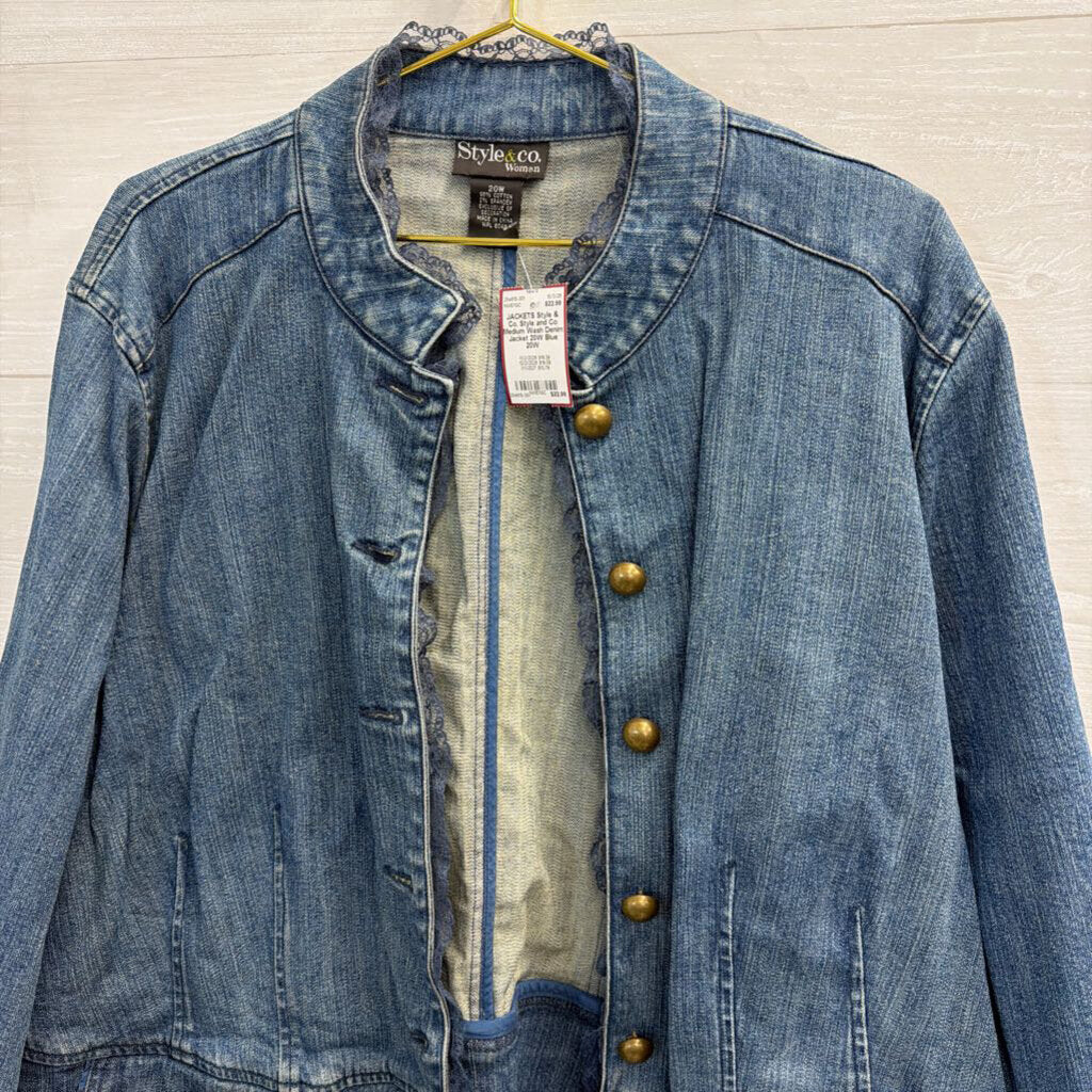 Style and Co Medium Wash Denim Jacket 20W