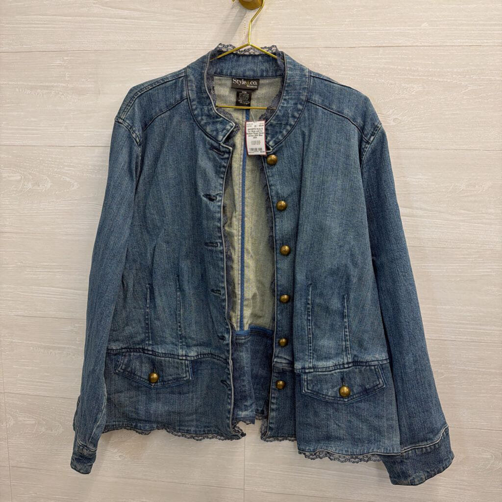 Style and Co Medium Wash Denim Jacket 20W