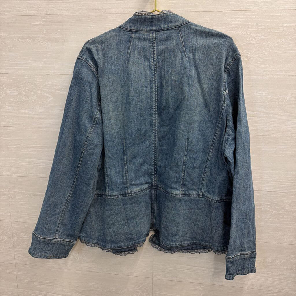 Style and Co Medium Wash Denim Jacket 20W