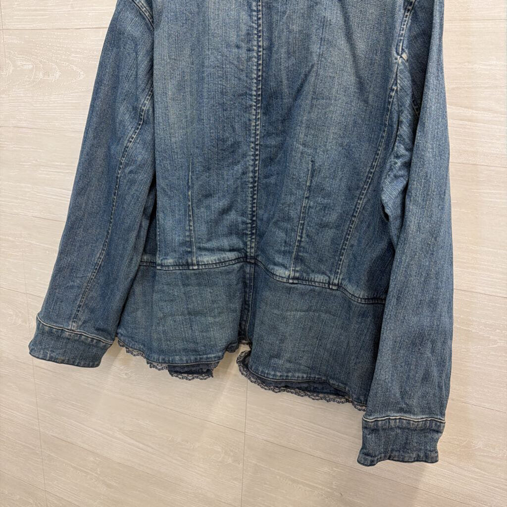 Style and Co Medium Wash Denim Jacket 20W