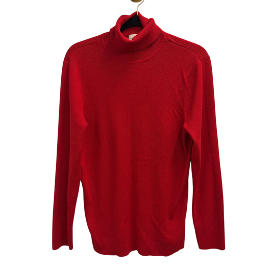Chico's Red Ribbed Knit Turtleneck Top 2