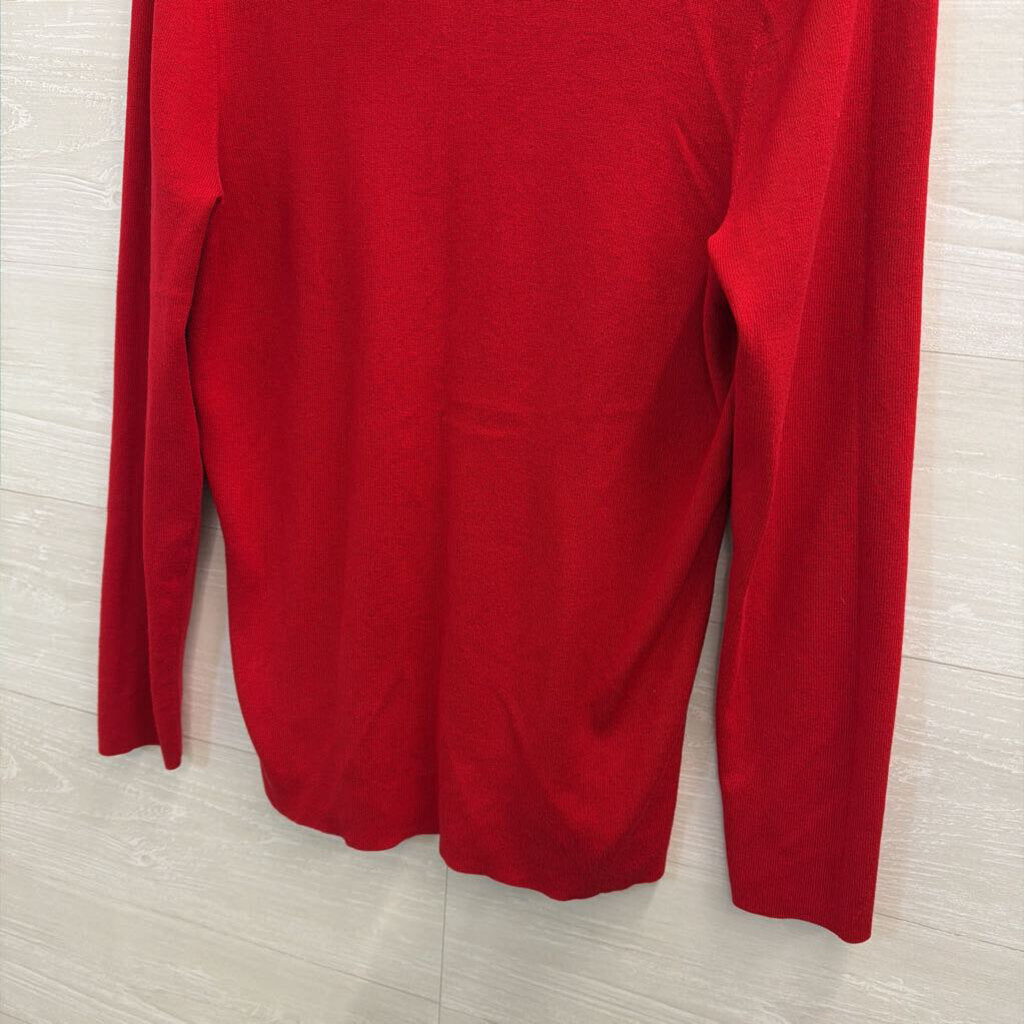 Chico's Red Ribbed Knit Turtleneck Top 2