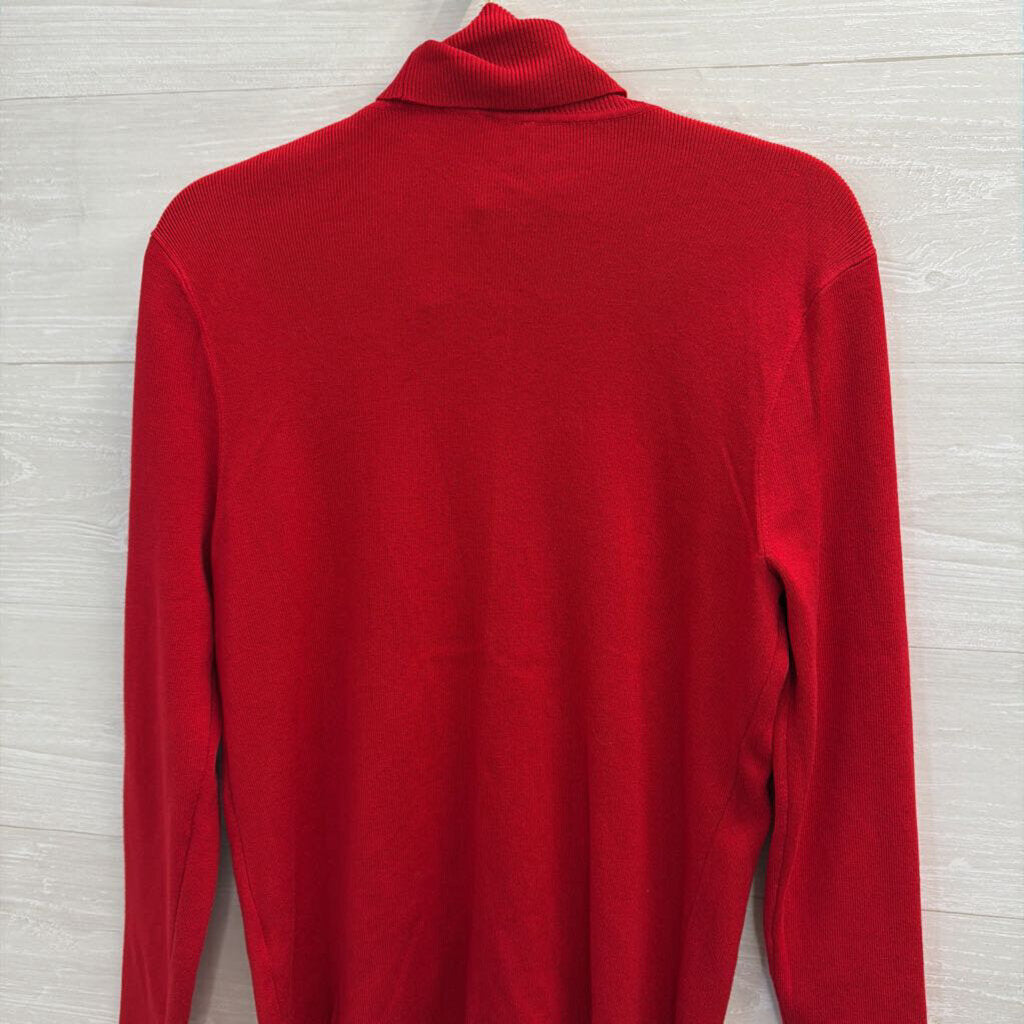 Chico's Red Ribbed Knit Turtleneck Top 2