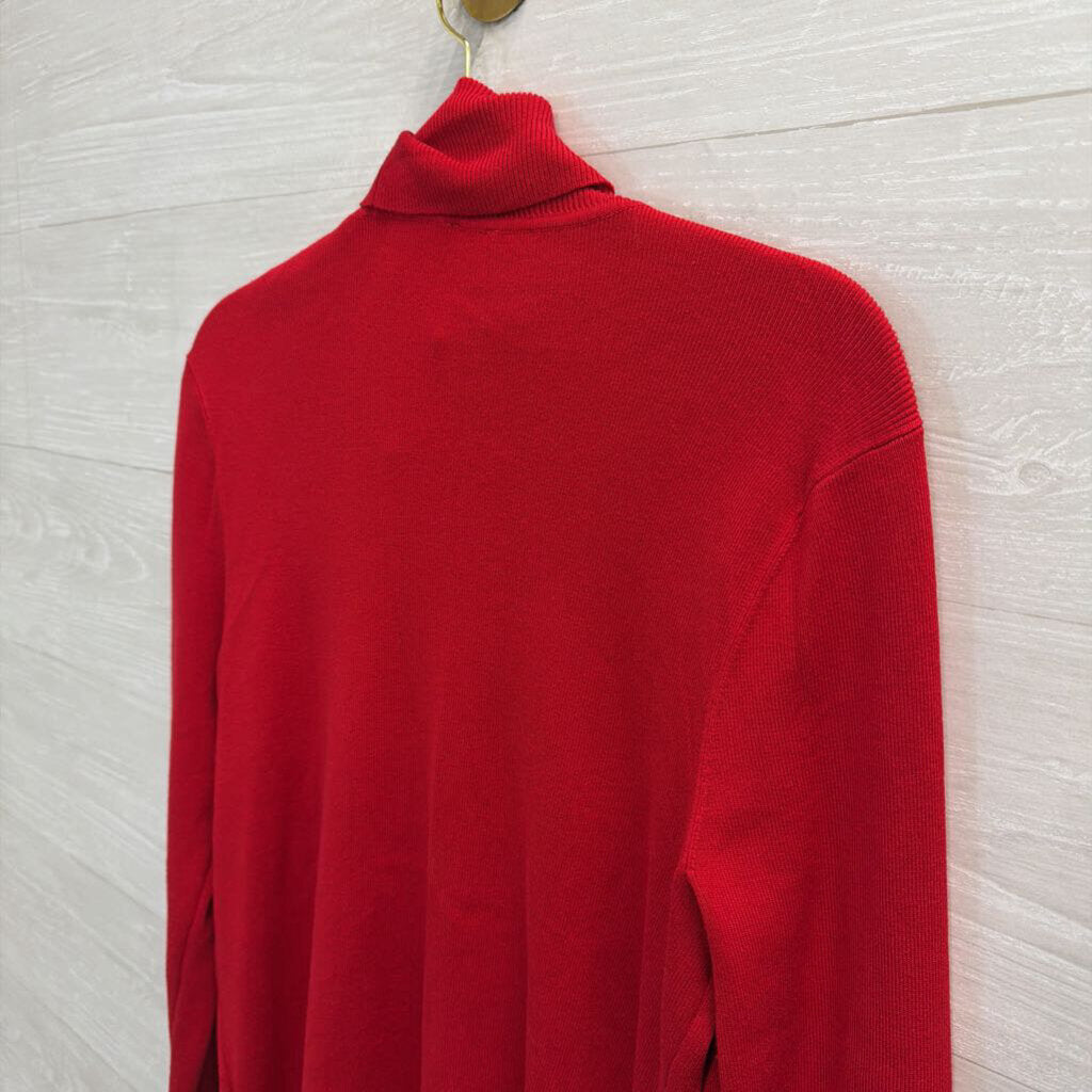 Chico's Red Ribbed Knit Turtleneck Top 2
