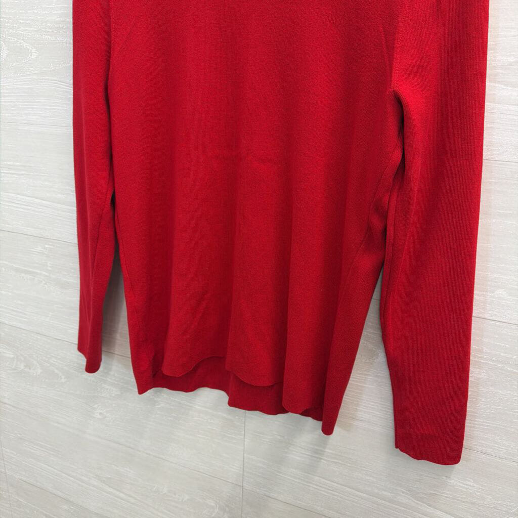 Chico's Red Ribbed Knit Turtleneck Top 2