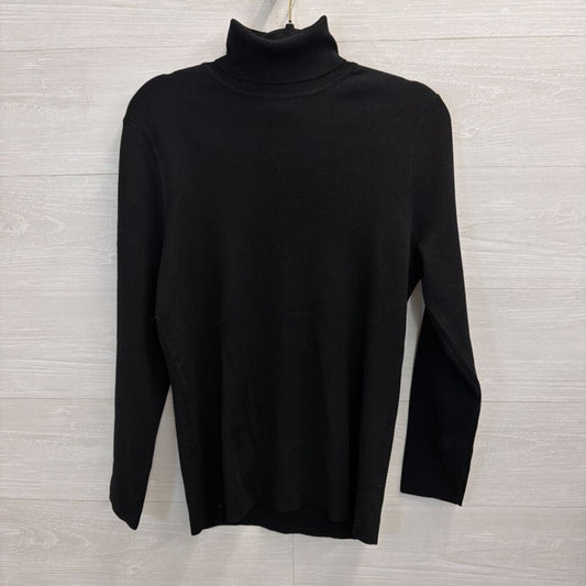 Chico's Black Ribbed Knit Turtleneck Top 2