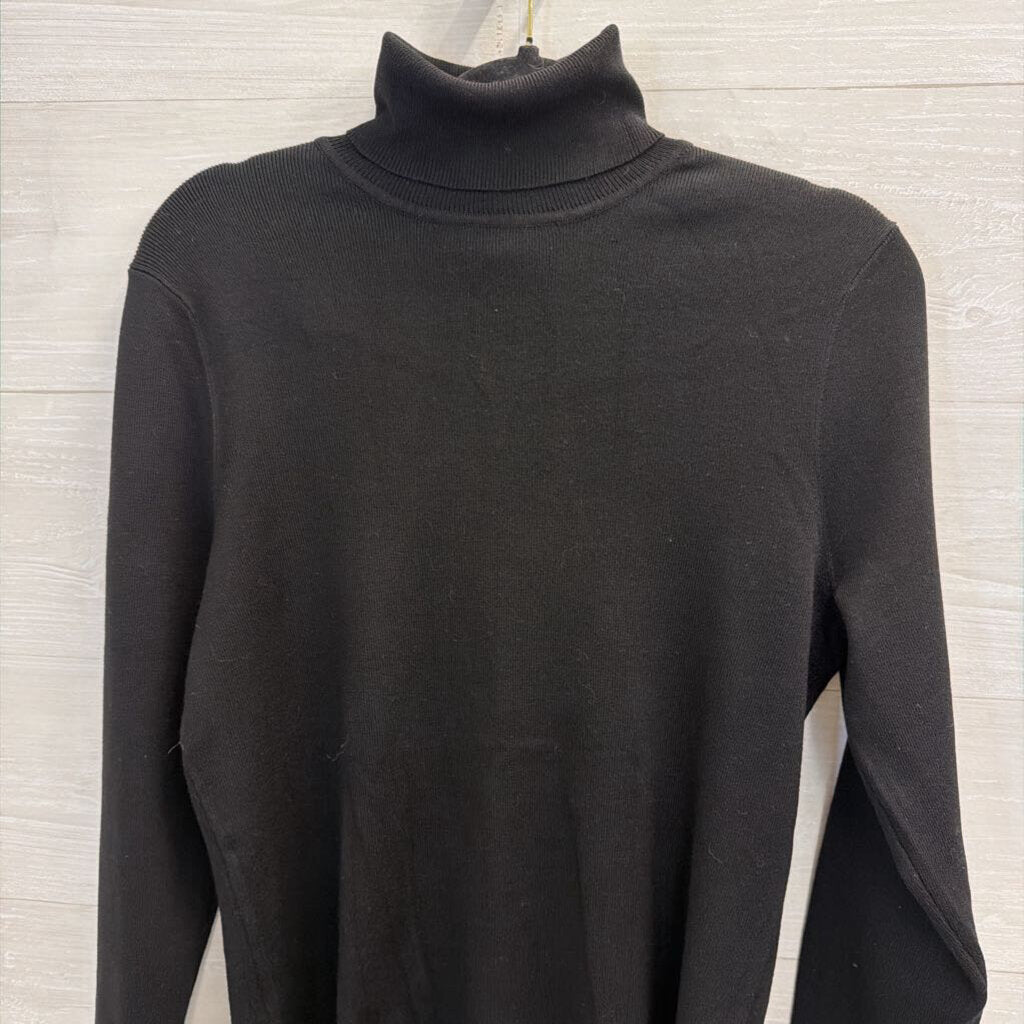 Chico's Black Ribbed Knit Turtleneck Top 2