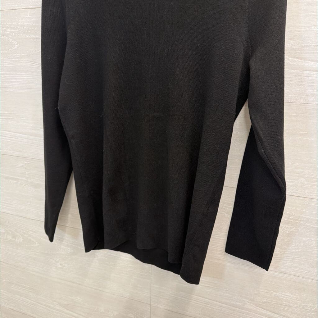 Chico's Black Ribbed Knit Turtleneck Top 2