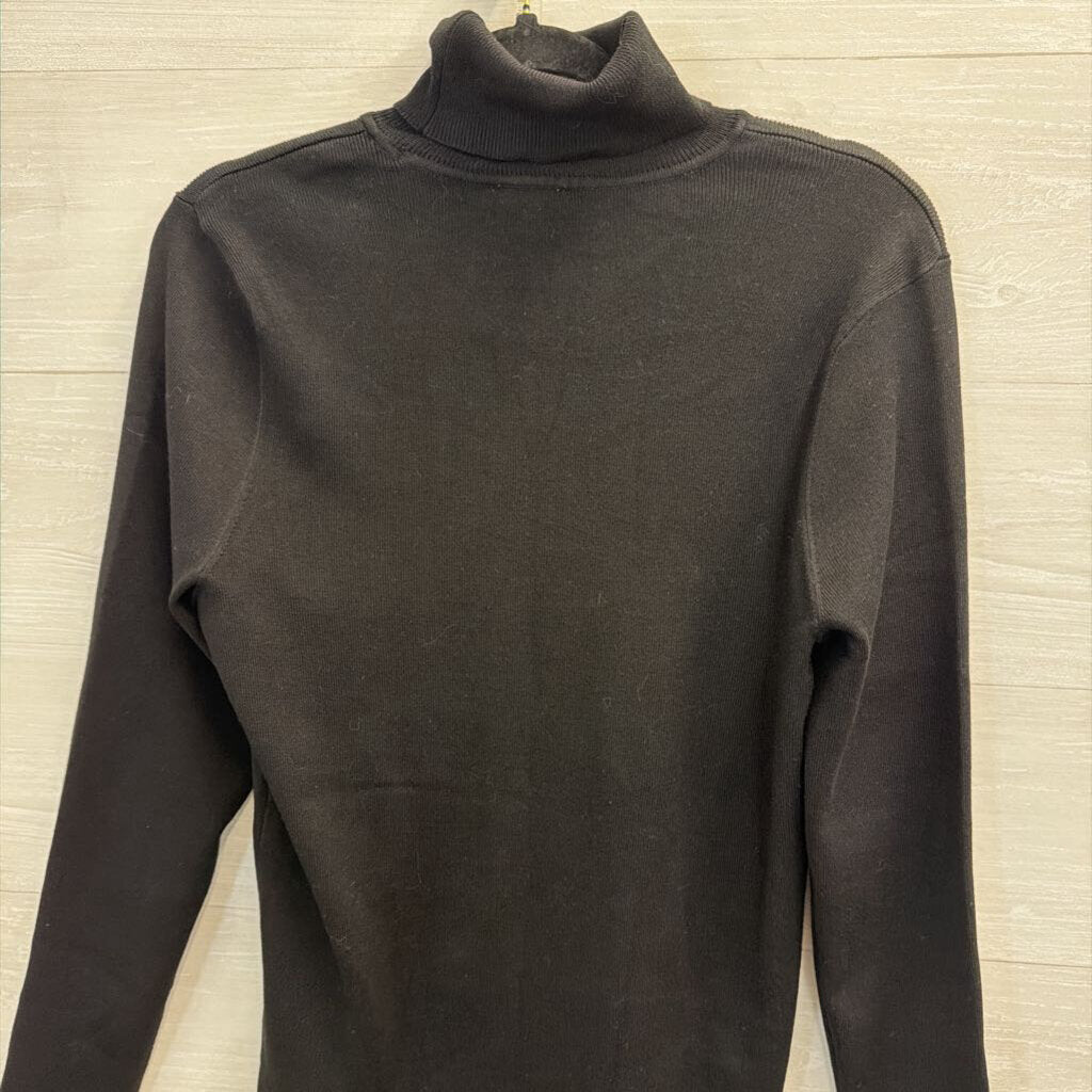 Chico's Black Ribbed Knit Turtleneck Top 2