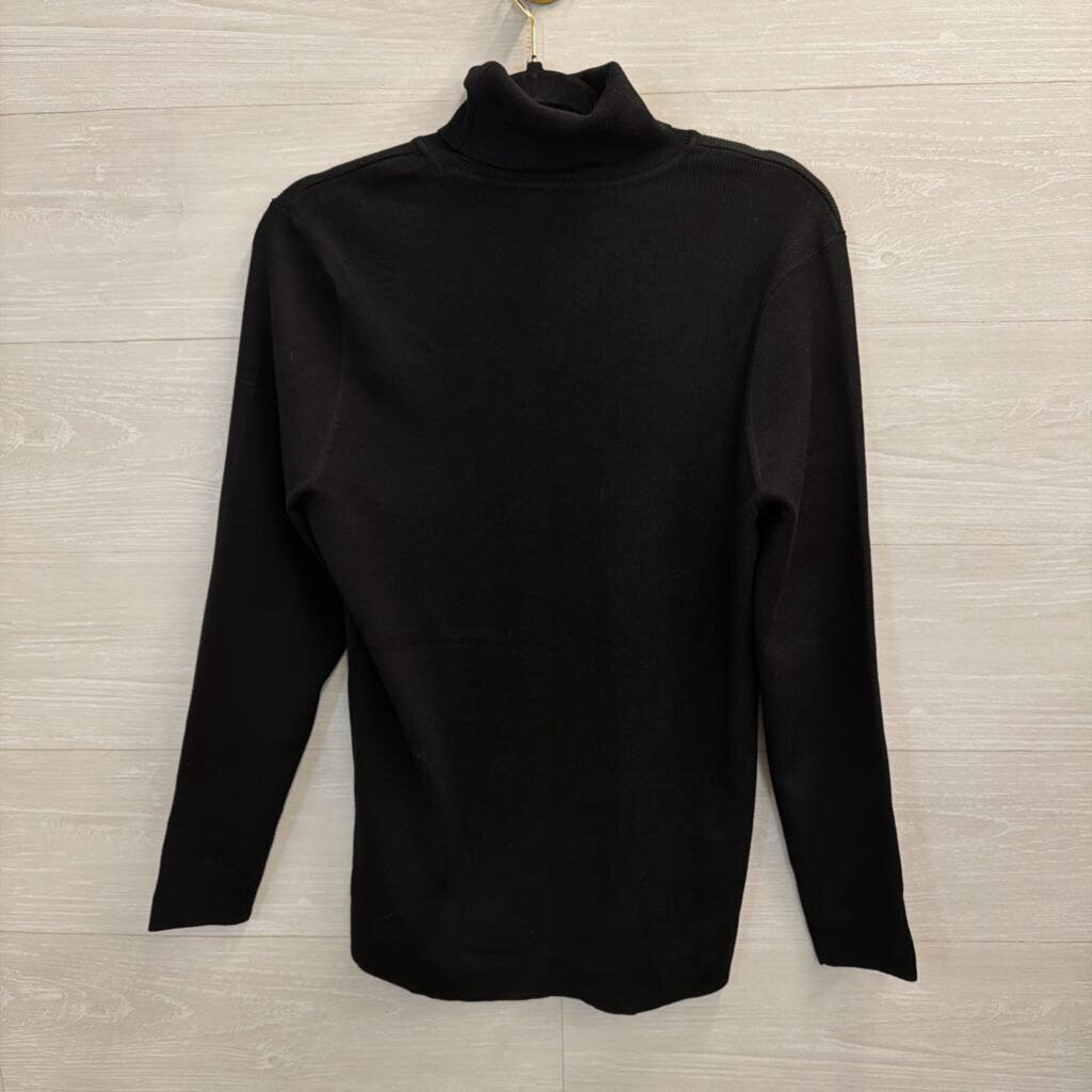 Chico's Black Ribbed Knit Turtleneck Top 2