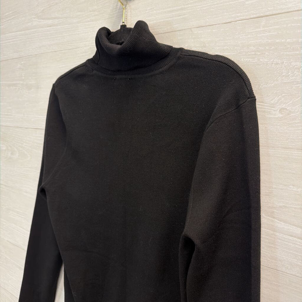 Chico's Black Ribbed Knit Turtleneck Top 2