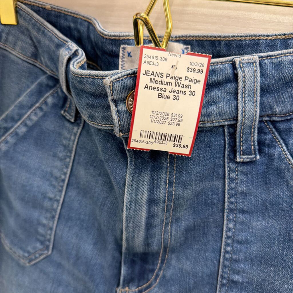 Paige Medium Wash Anessa Jeans 30