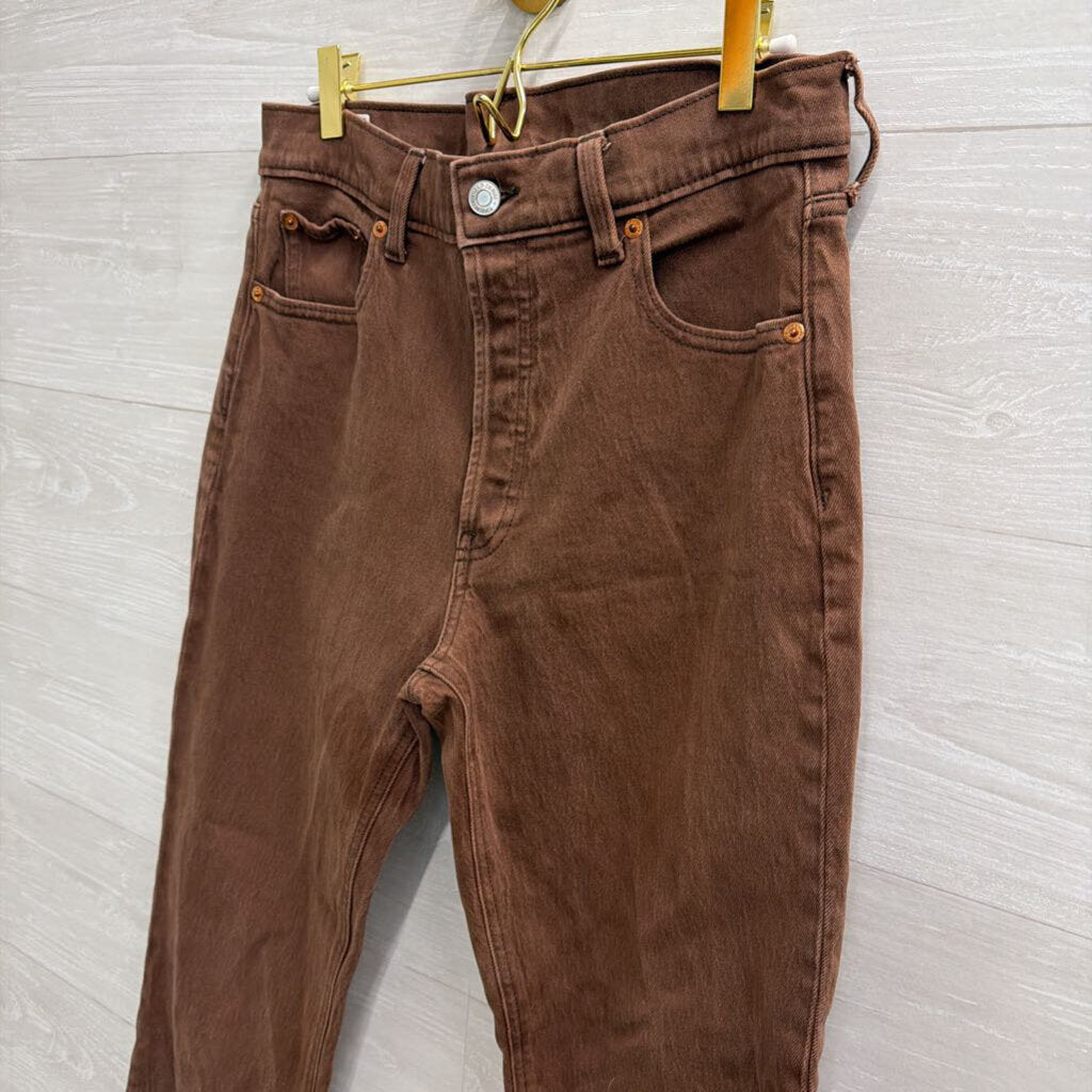 Gap Brown Denim Cheeky Straight High Rise Jeans 29