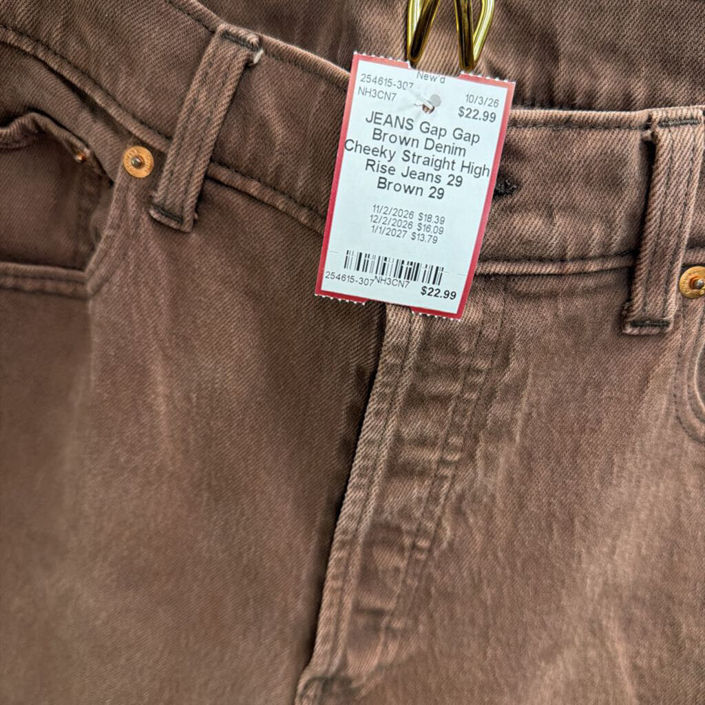 Gap Brown Denim Cheeky Straight High Rise Jeans 29