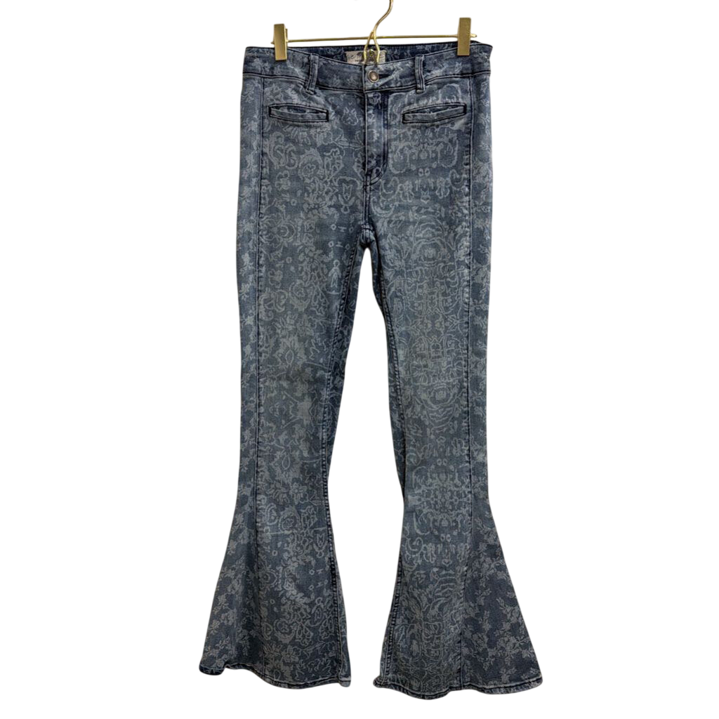 We The Free Blue Print Just Float On Flare Jeans 28