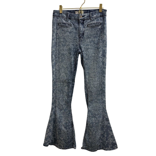 We The Free Blue Print Just Float On Flare Jeans 28