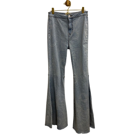 We The Free Blue Print Just Float On Flare Jeans 27