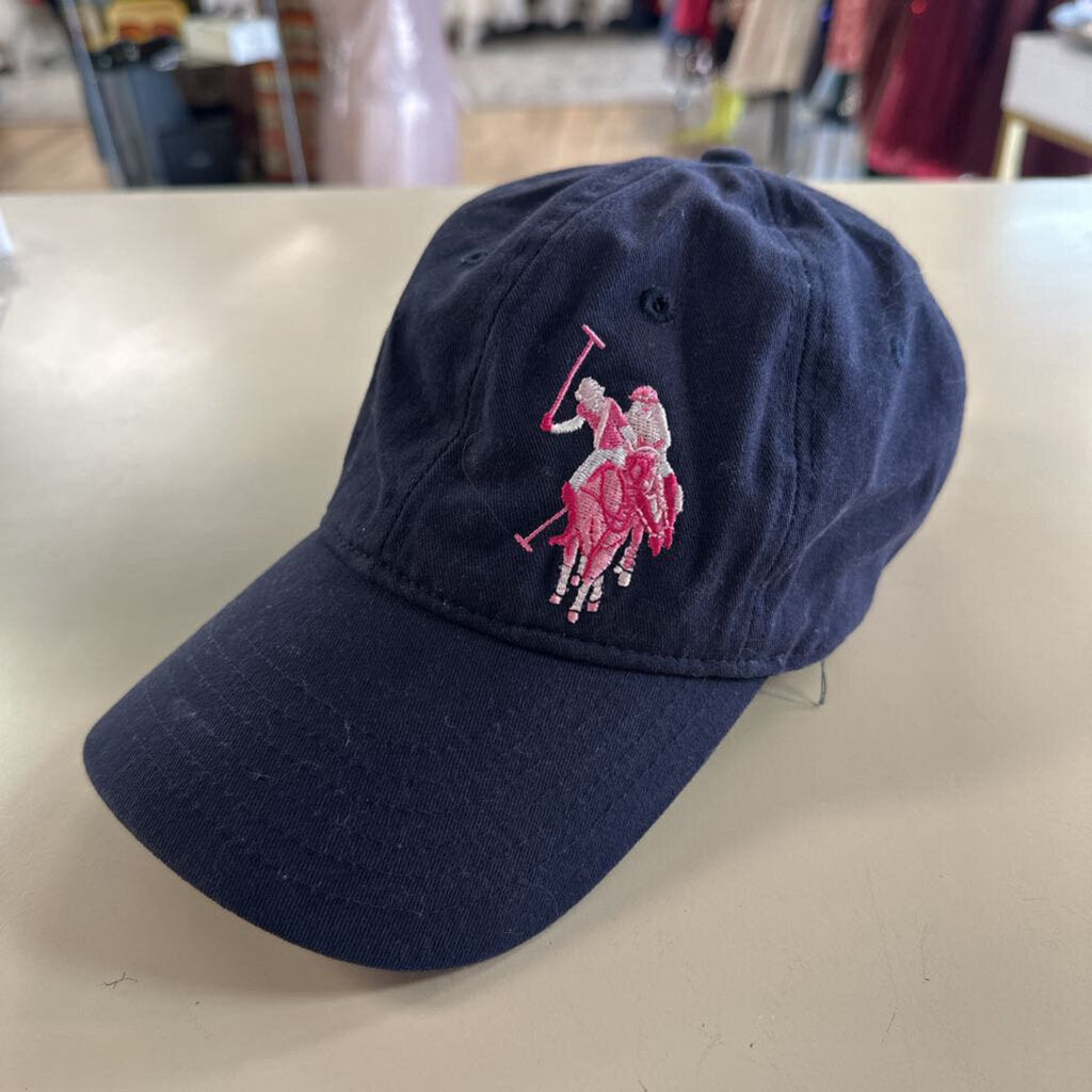 US Polo Assn Navy/ Pink Embroidered Baseball Hat