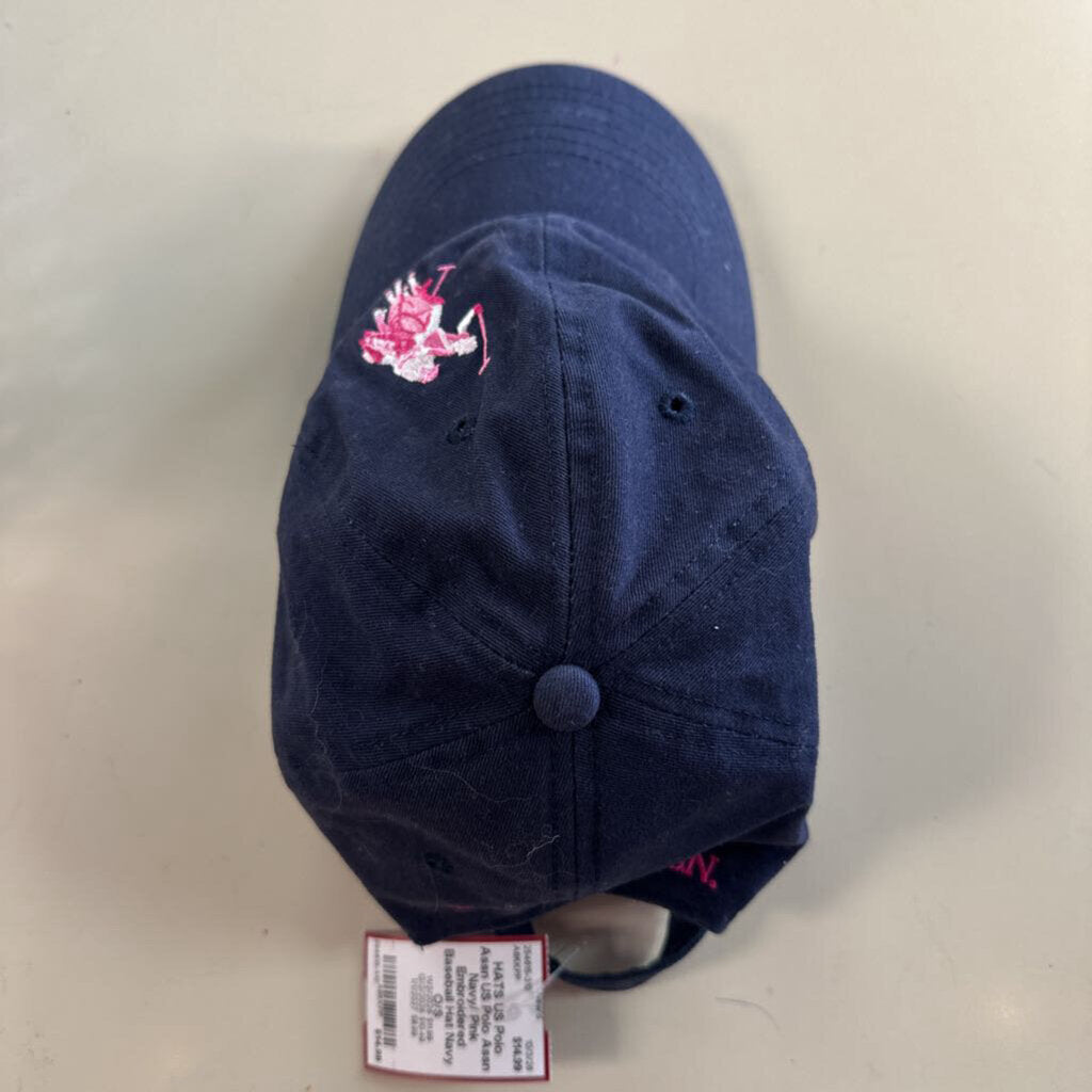 US Polo Assn Navy/ Pink Embroidered Baseball Hat