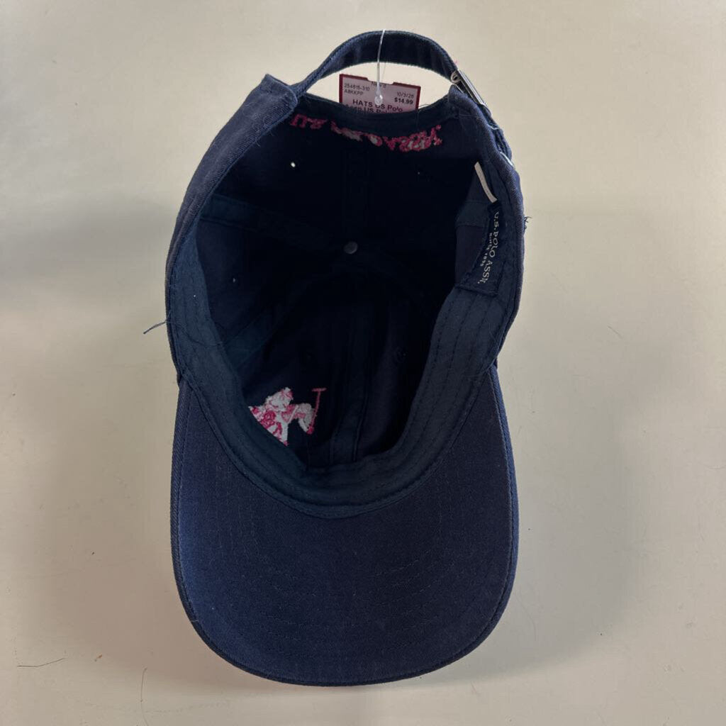 US Polo Assn Navy/ Pink Embroidered Baseball Hat