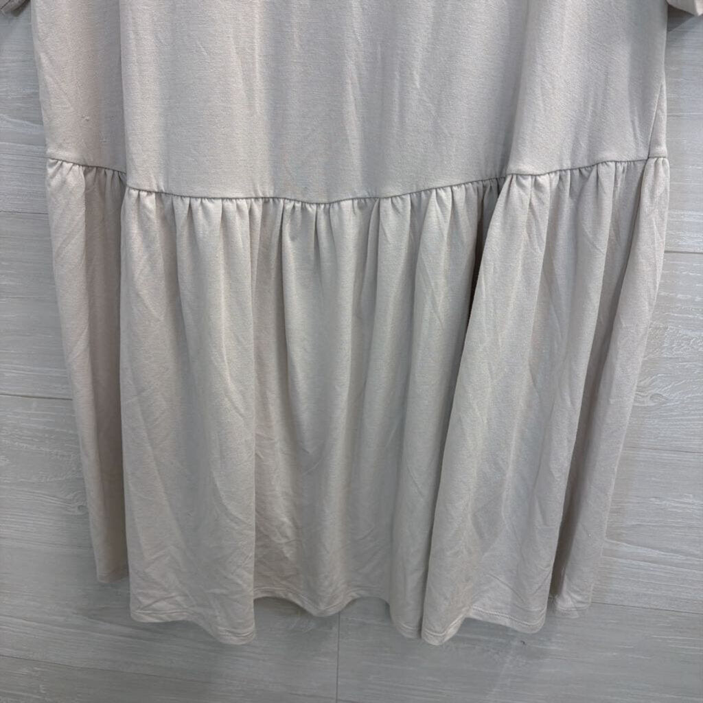 Zenana Grey Short Sleeve Babydoll Top Extra Large