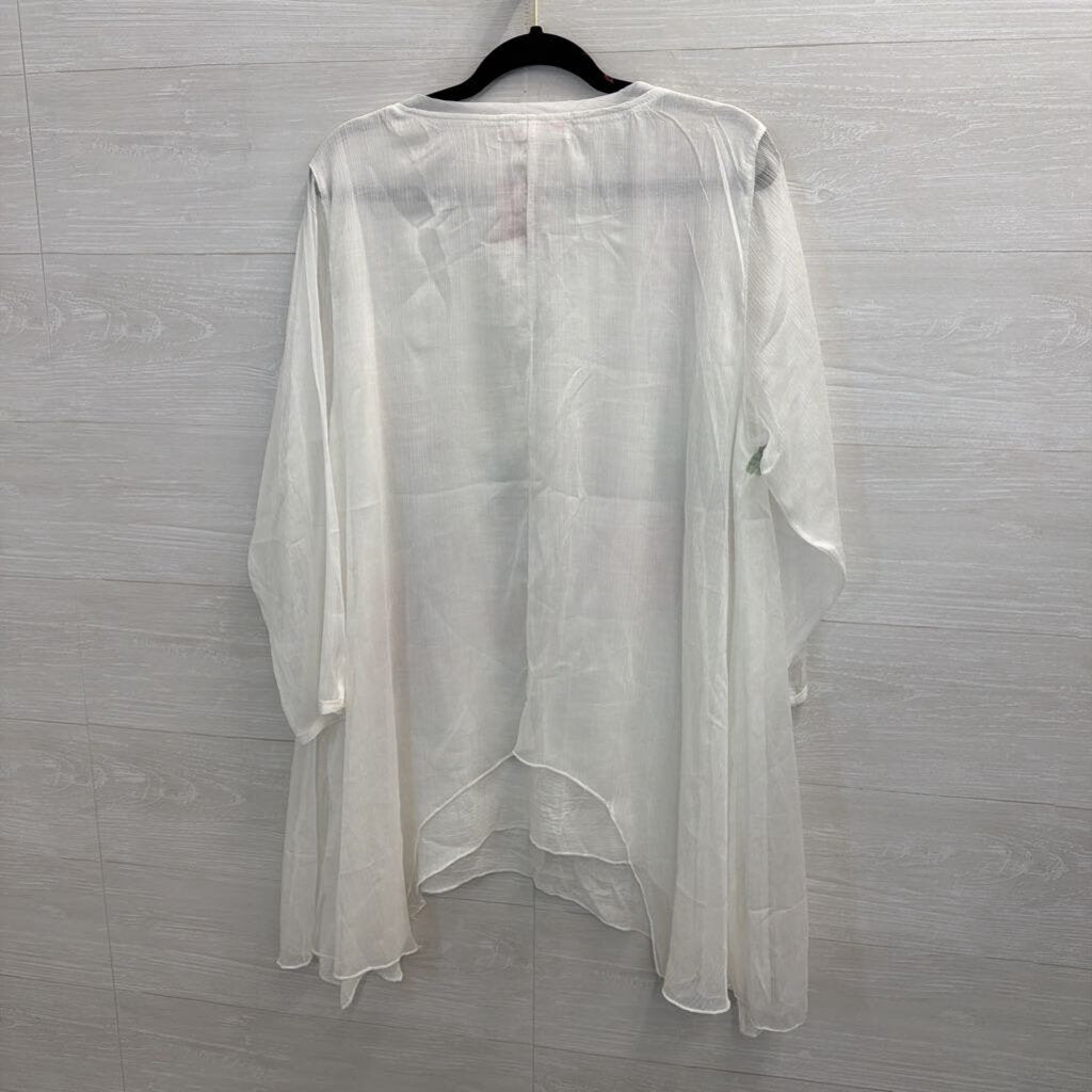 Pretty Angel White/ Pink Floral Print Long Sleeve Top Extra Large
