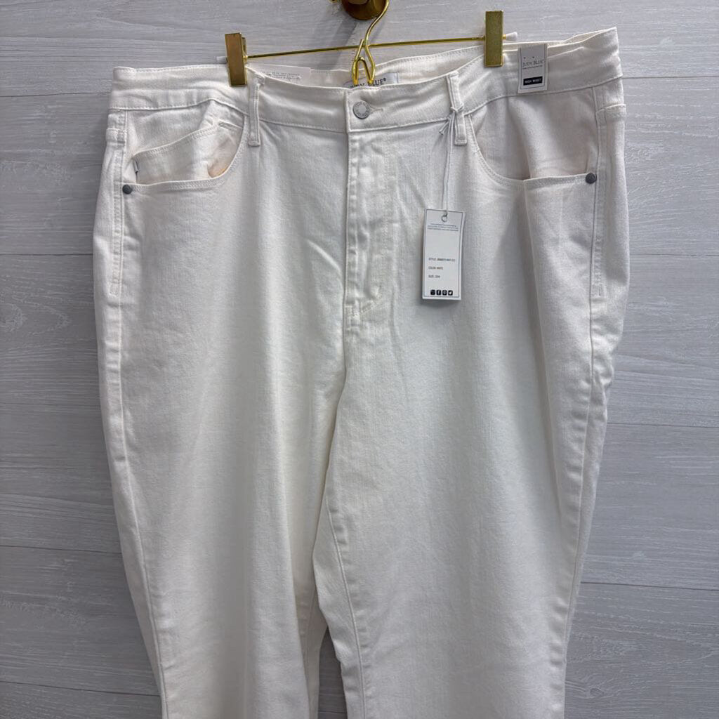 Judy Blue White Denim Slim Boot Jeans 22W