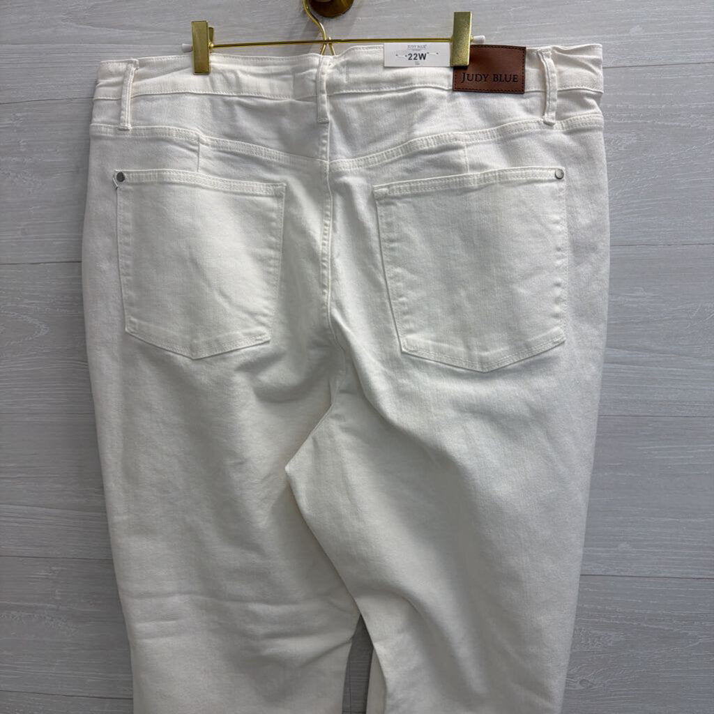 Judy Blue White Denim Slim Boot Jeans 22W