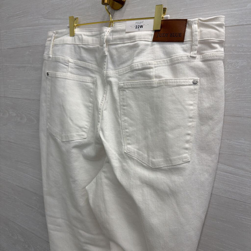 Judy Blue White Denim Slim Boot Jeans 22W