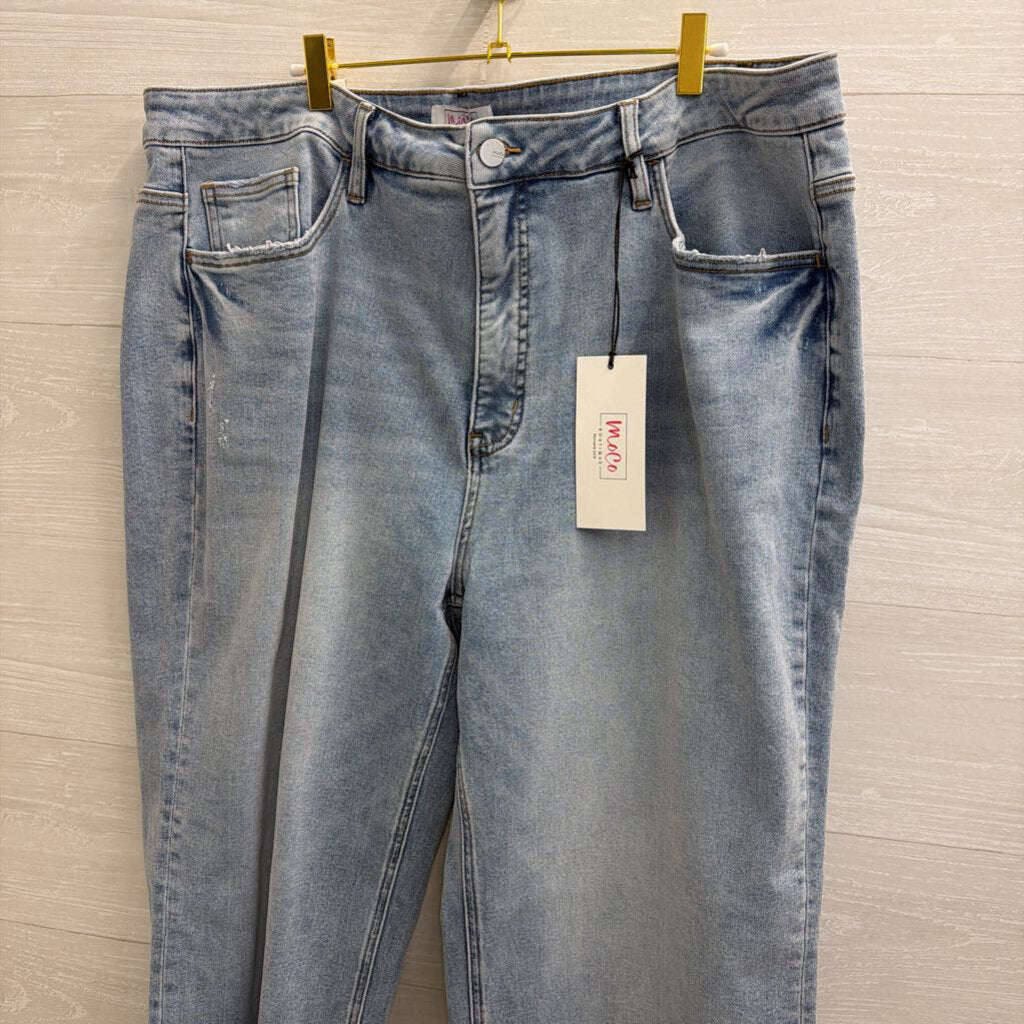 MoCo Light Wash Wide Leg Jeans 22W