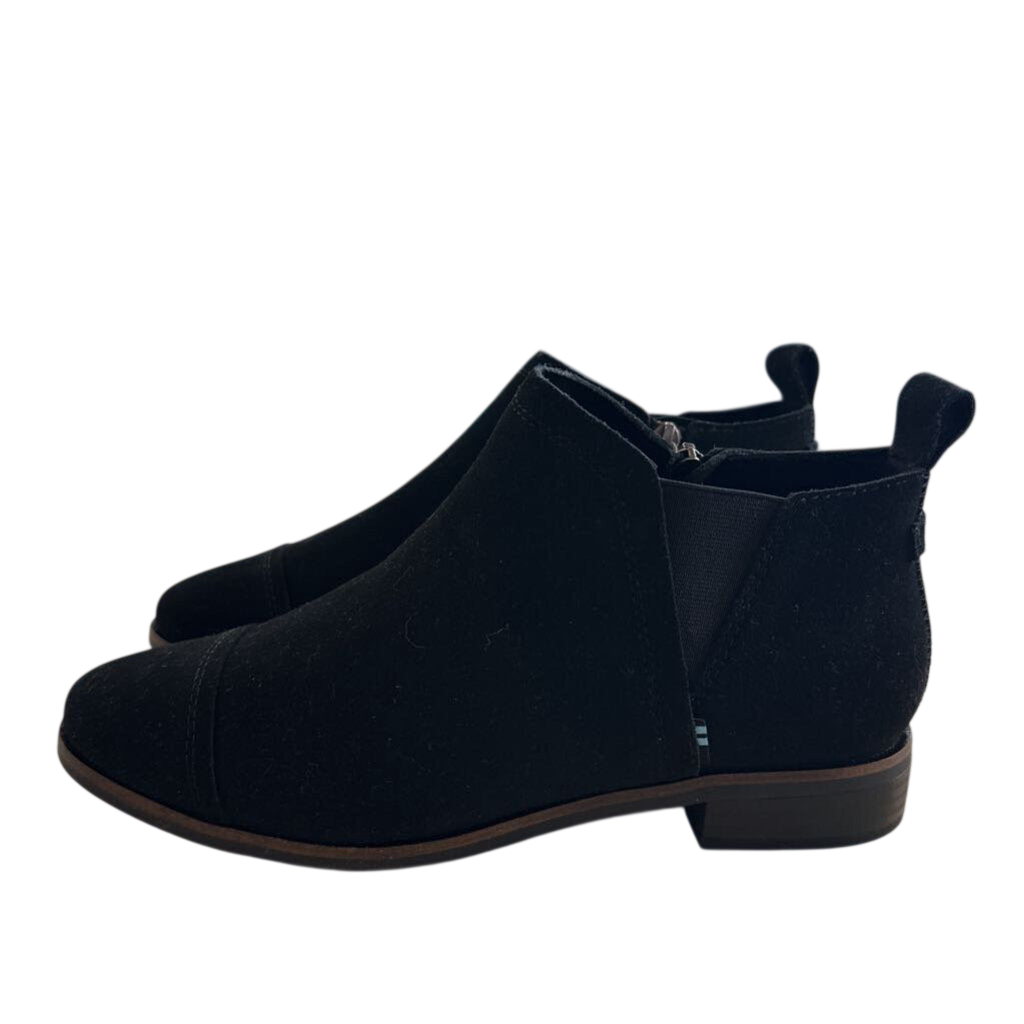 Toms Black Suede Reece Booties 8
