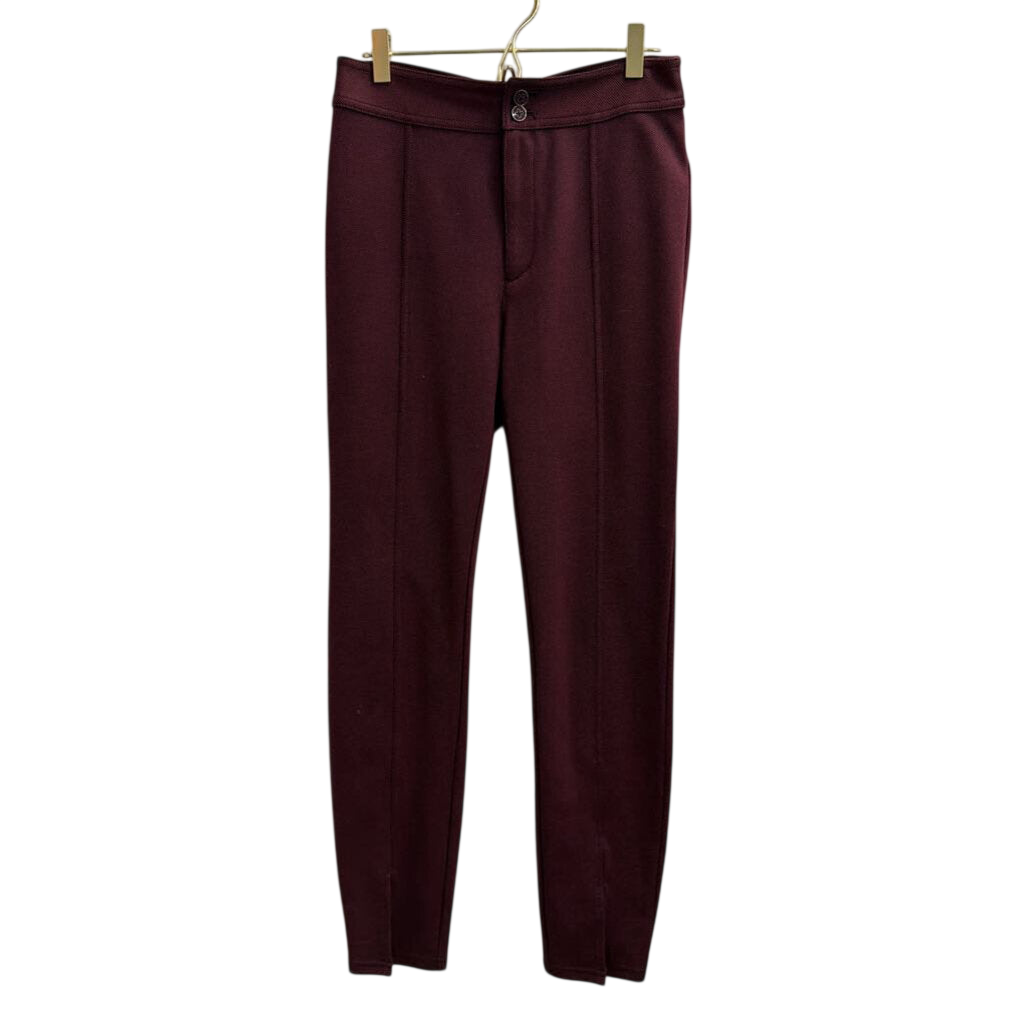 Maeve Burgundy High Rise Seamed Split Hem Skinny Leg Pants 2