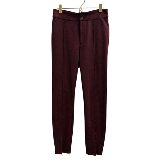 Maeve Burgundy High Rise Seamed Split Hem Skinny Leg Pants 2