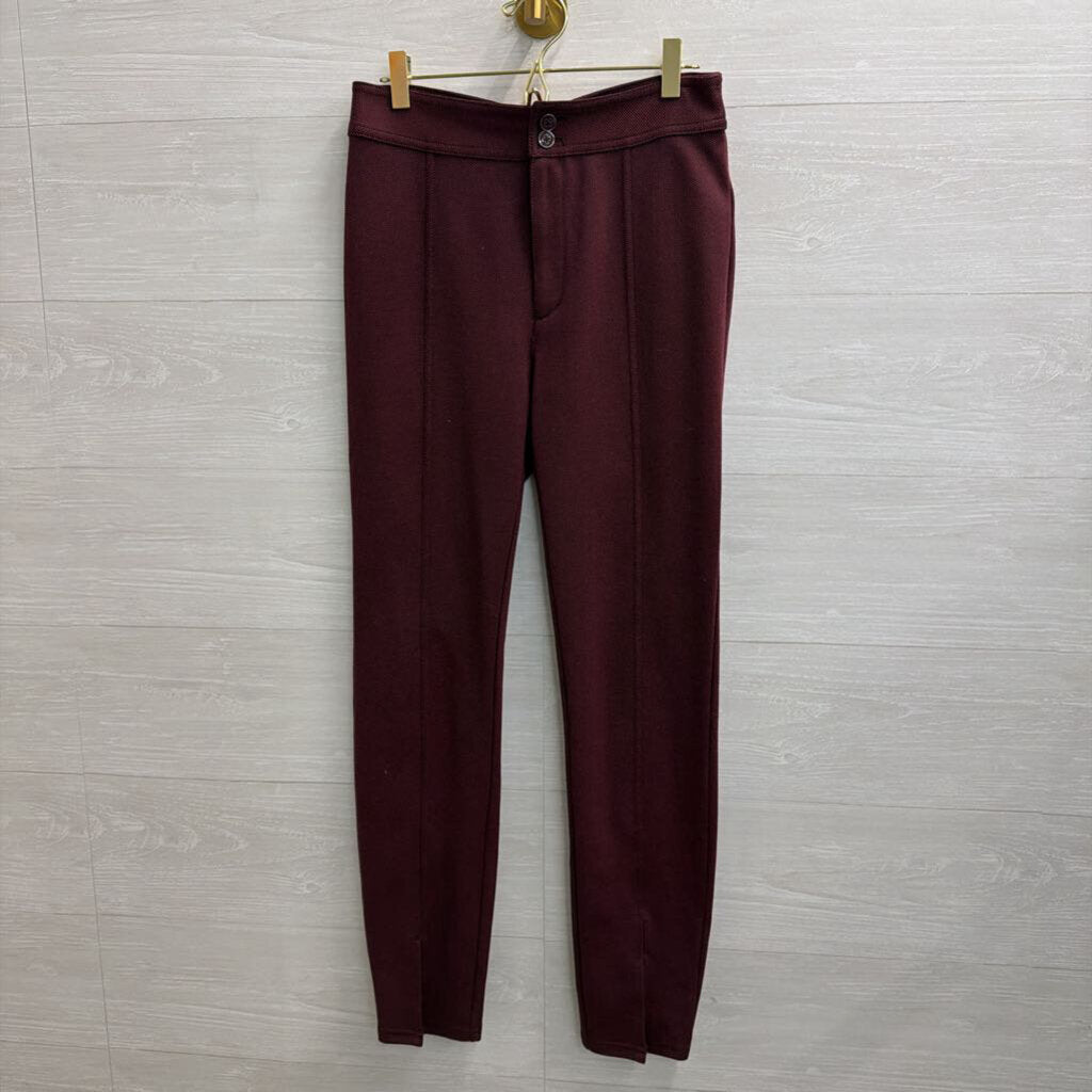 Maeve Burgundy High Rise Seamed Split Hem Skinny Leg Pants 2