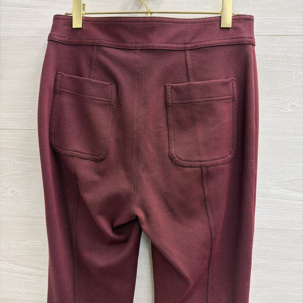 Maeve Burgundy High Rise Seamed Split Hem Skinny Leg Pants 2