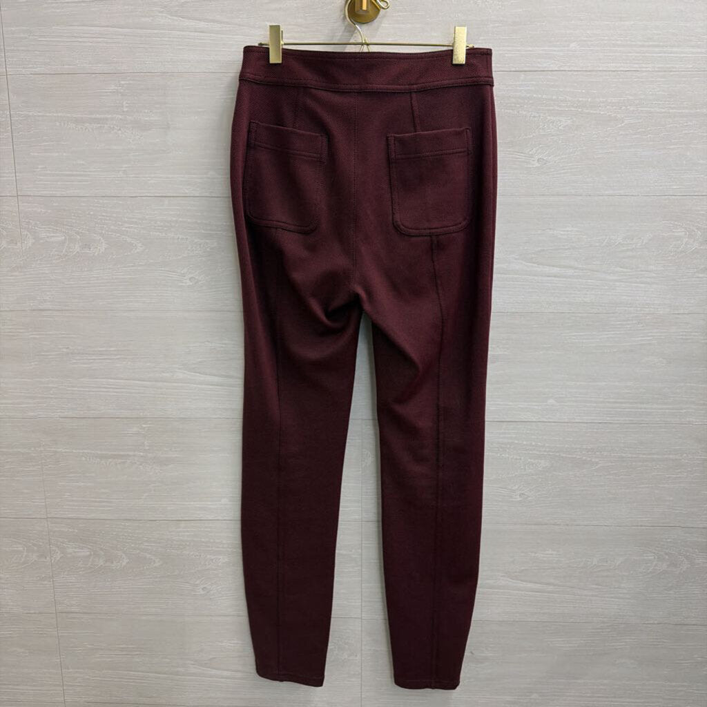 Maeve Burgundy High Rise Seamed Split Hem Skinny Leg Pants 2