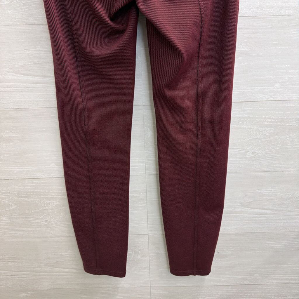 Maeve Burgundy High Rise Seamed Split Hem Skinny Leg Pants 2