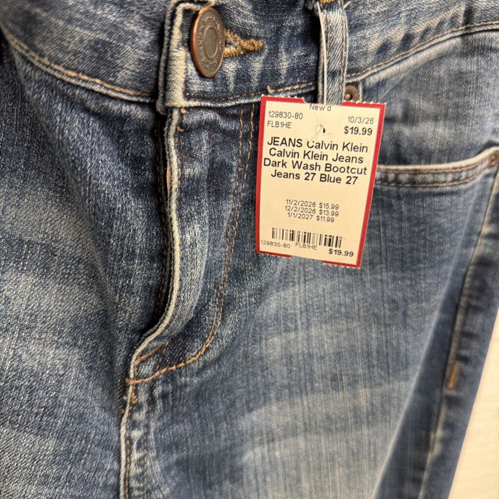 Calvin Klein Jeans Dark Wash Bootcut Jeans 27