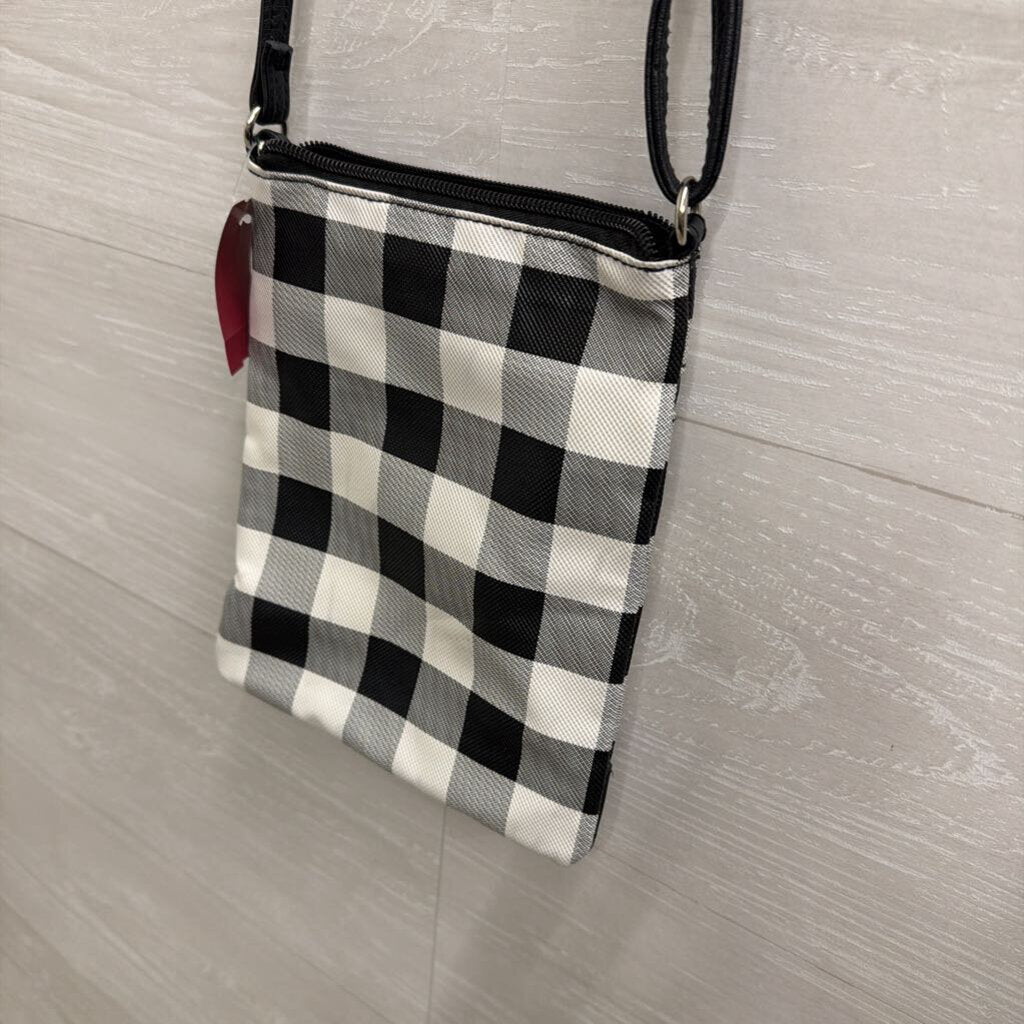 Black/ White Gingham Crossbody Purse