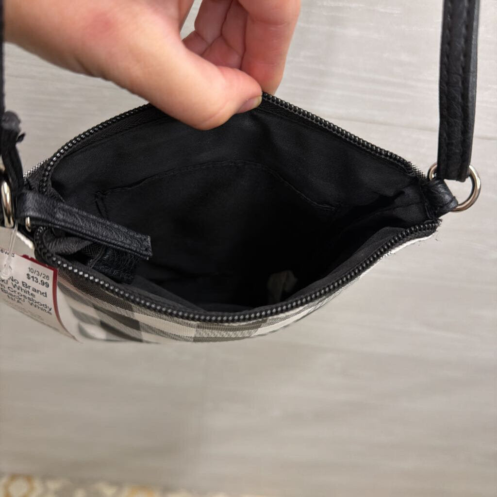 Black/ White Gingham Crossbody Purse