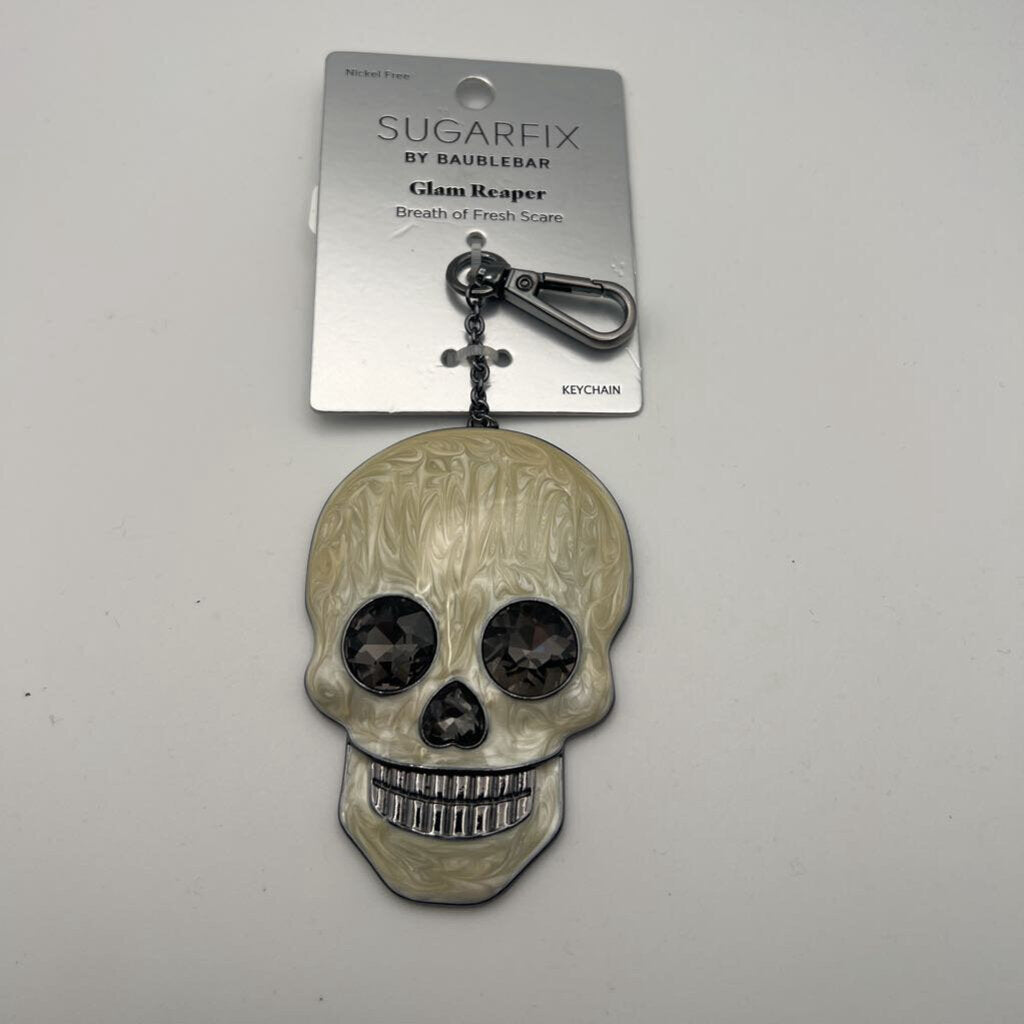 Sugarfix by BaubleBar Silver Skull Keychain