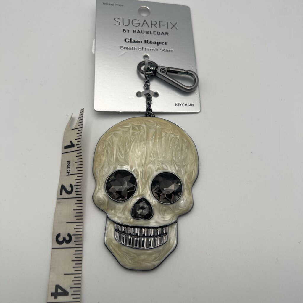 Sugarfix by BaubleBar Silver Skull Keychain