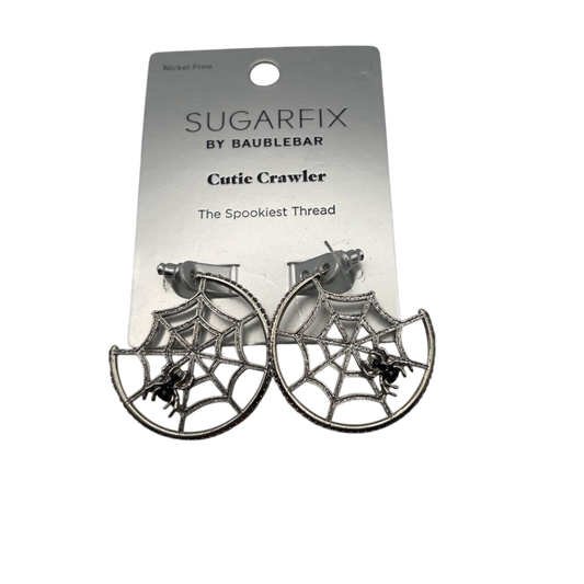 Sugarfix by BaubleBar Silver Spiderweb Hoop Earrings