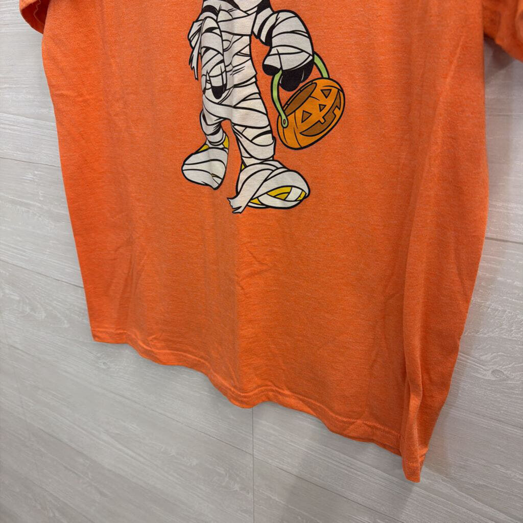 Disney Orange Mummy Mickey Mouse Short Sleeve Graphic Tee Large