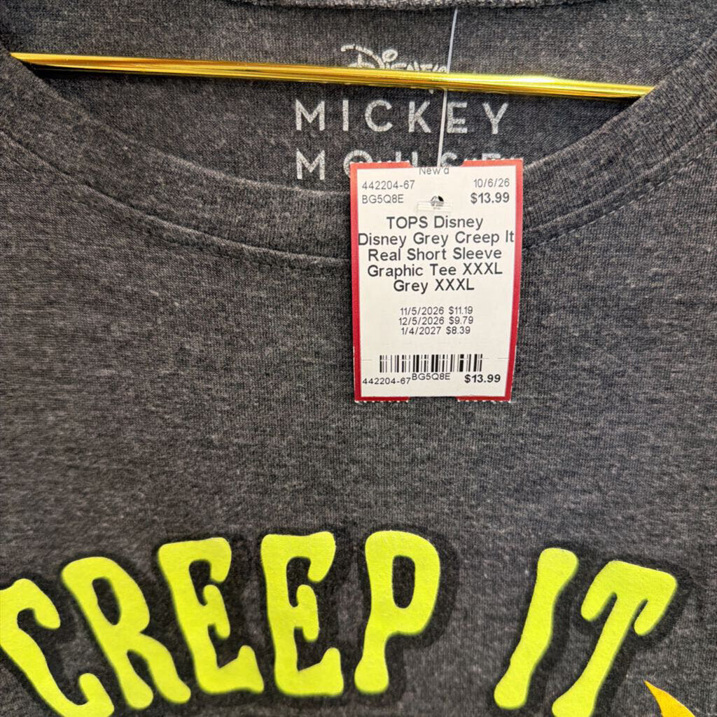 Disney Grey Creep It Real Short Sleeve Graphic Tee XXXL