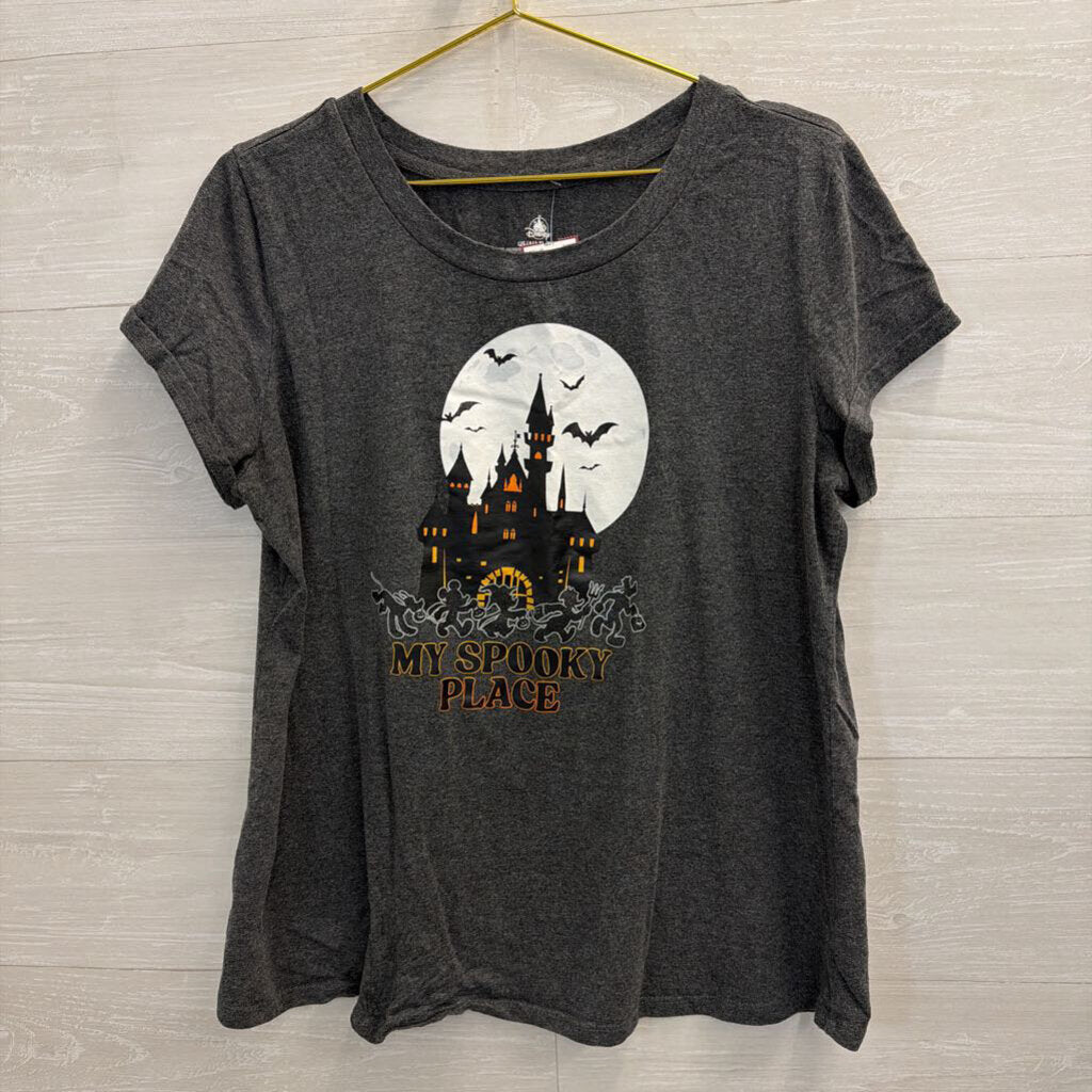 Disney Grey My Spooky Place Short Sleeve Graphic Tee Extra Large